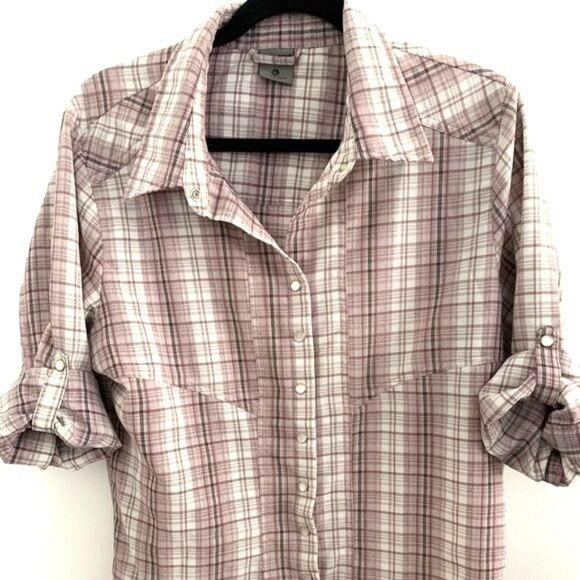 Hi-Tec  Women's  Long Sleeve Plaid Shirt XL 100% Polyester - Picture 2 of 9